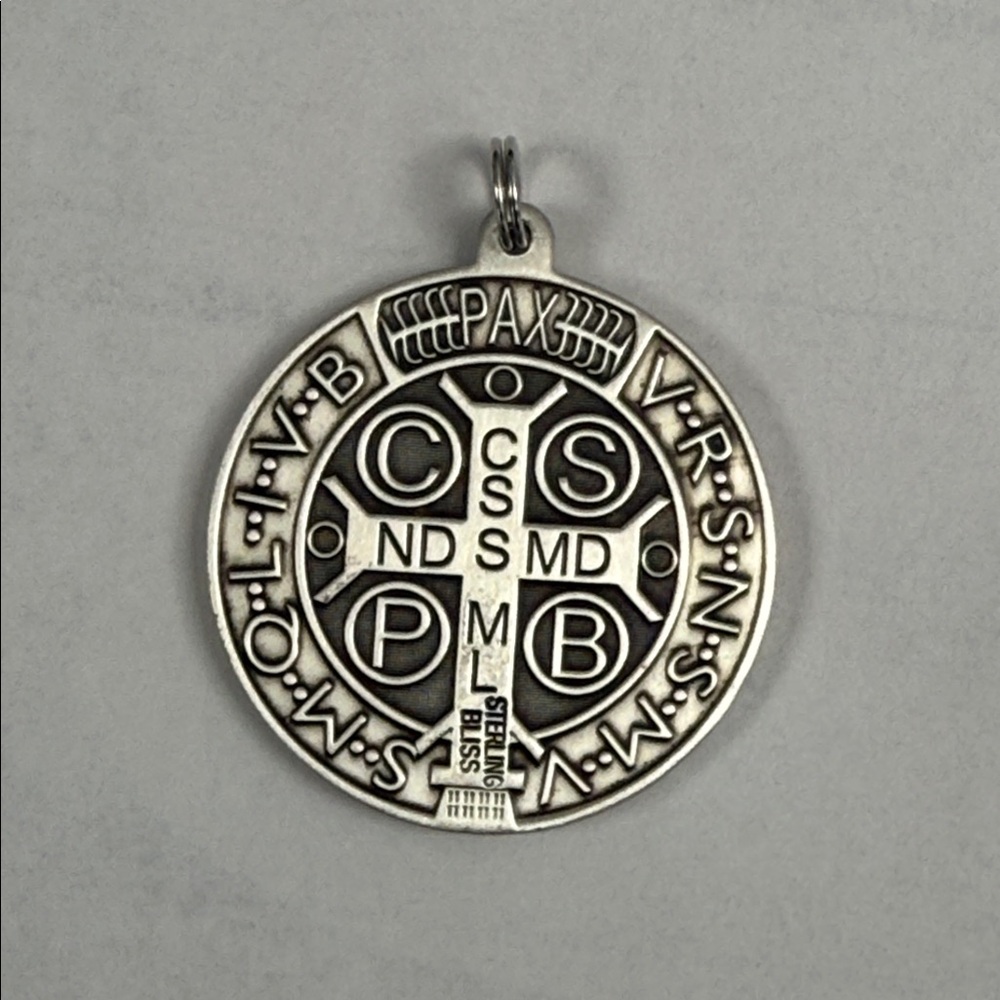 Sterling Silver St Benedict Medal. - Picture 2 of 3